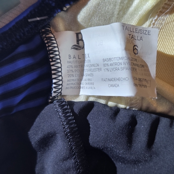 Swimsuit  Baltex Blue and Black Made In Canada 1990s - Picture 11 of 13